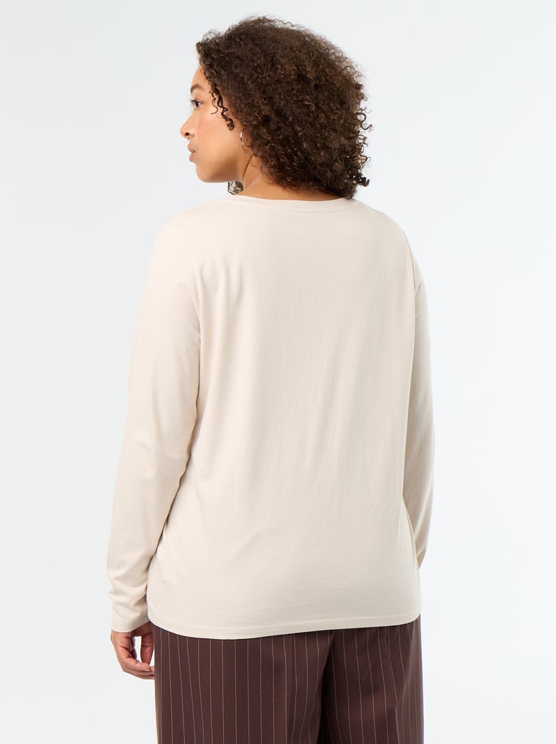 T-shirt met lange mouwen en V-hals Grijs - Kiabi