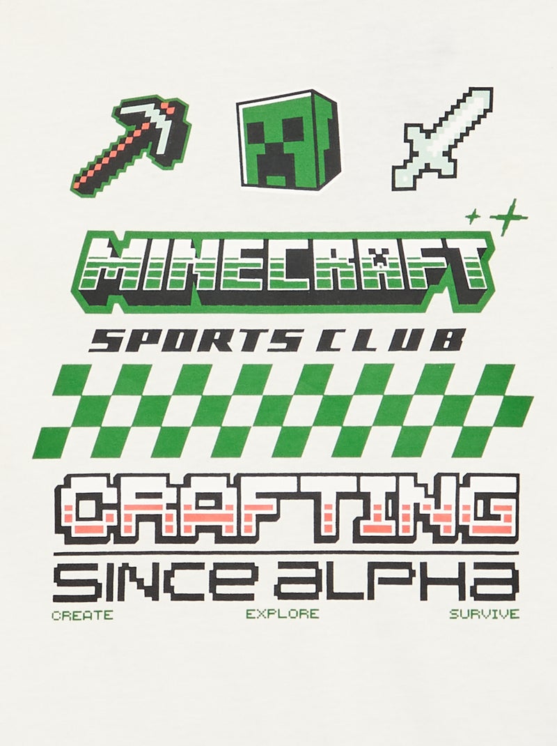 T-shirt met lange mouwen 'Minecraft' Wit - Kiabi