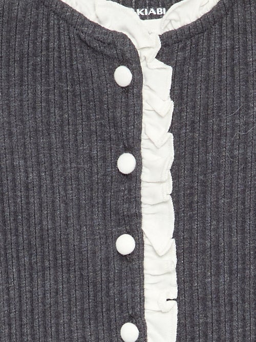 T-shirt met lange mouwen, ruches en contrasterende knopen - Kiabi T-shirt met lange mouwen, ruches en contrasterende knopen - Kiabi