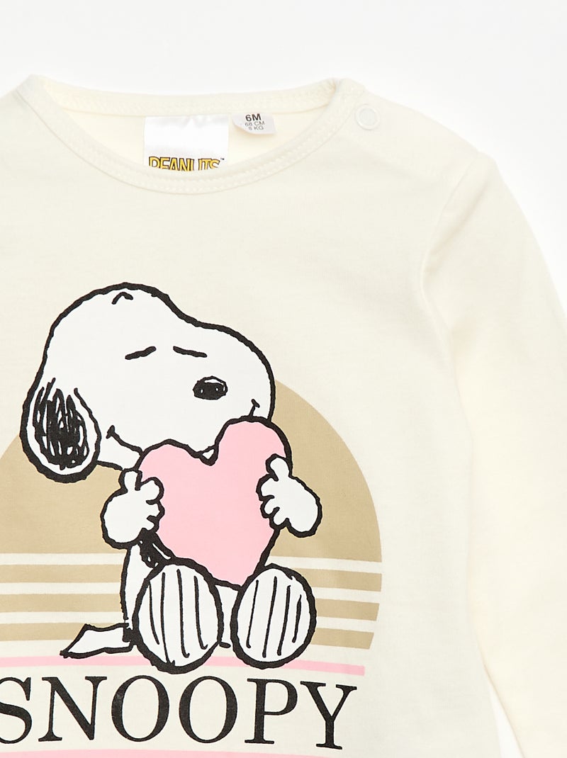 T-shirt met lange mouwen 'Snoopy' Wit - Kiabi