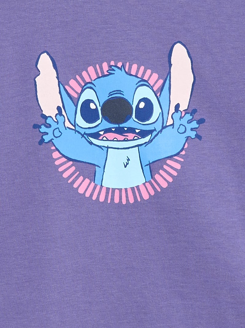 T-shirt met lange mouwen 'Stitch' 'Disney' paars - Kiabi