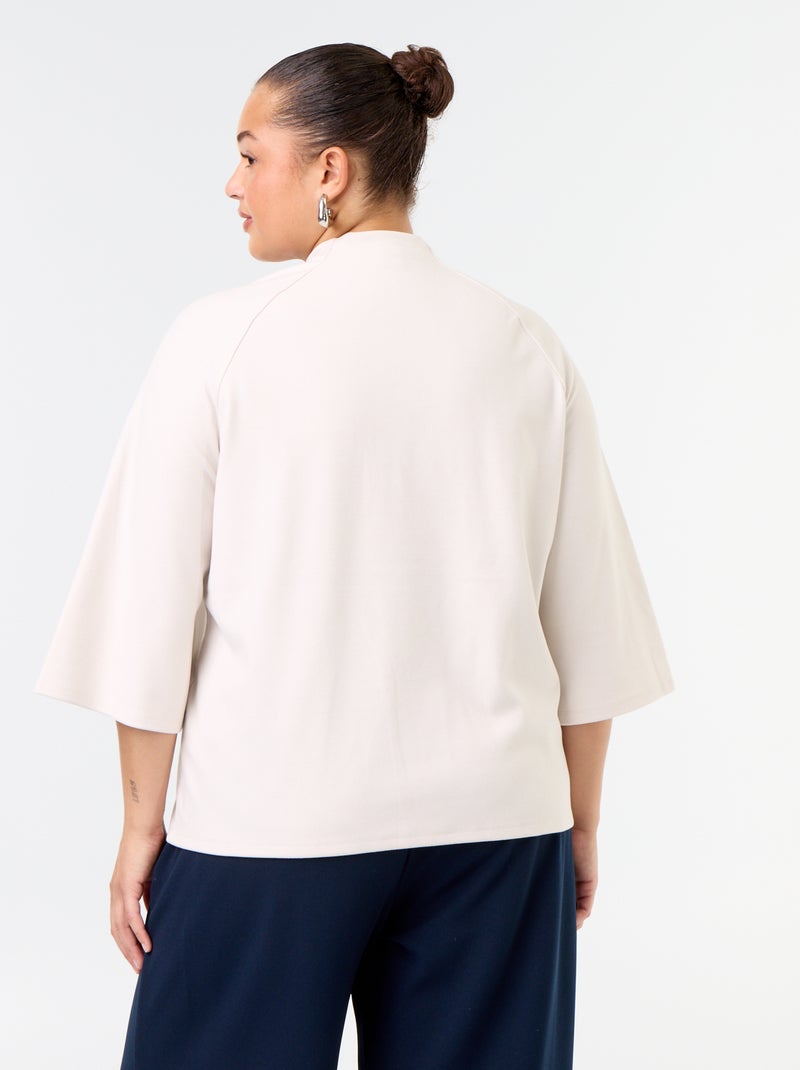 T-shirt met lange mouwen van doudou-breisel Biege - Kiabi