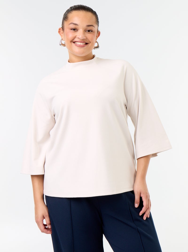 T-shirt met lange mouwen van doudou-breisel Biege - Kiabi