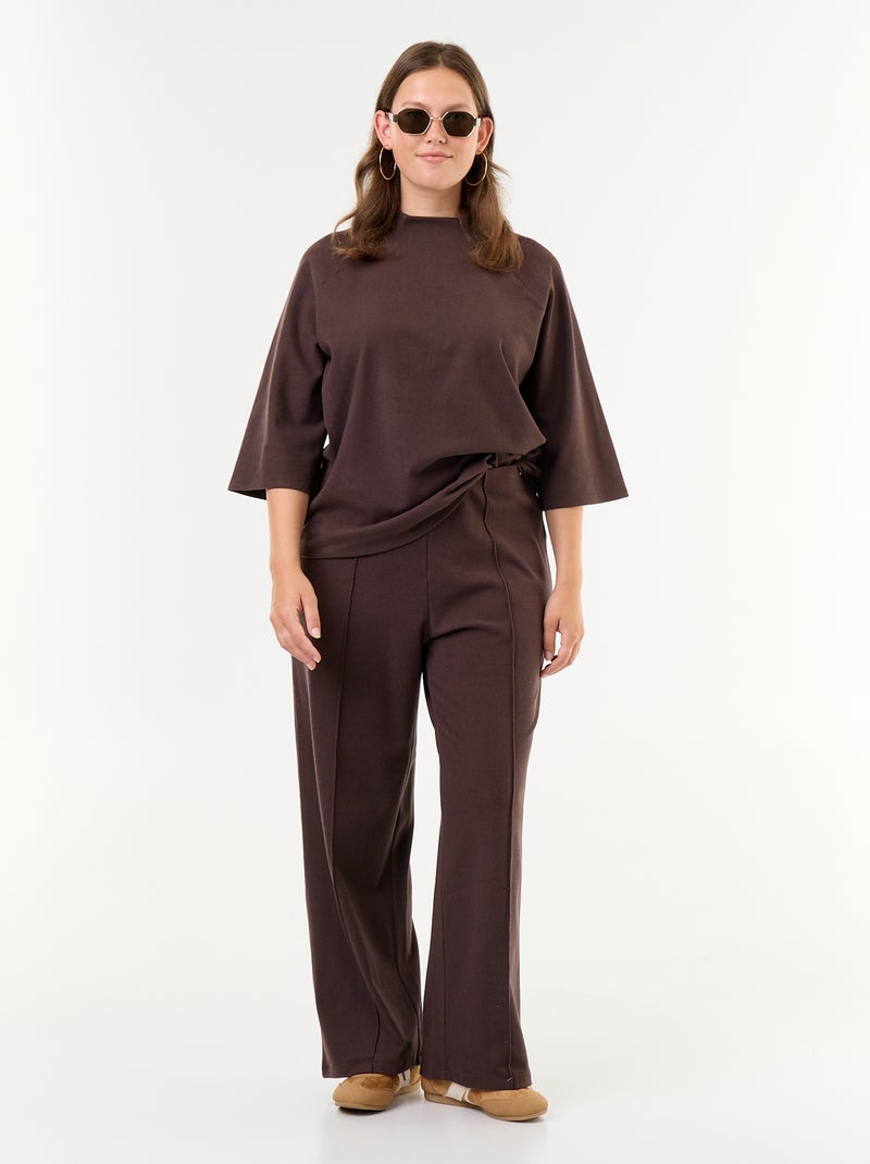 T-shirt met lange mouwen van doudou-breisel Bruin - Kiabi