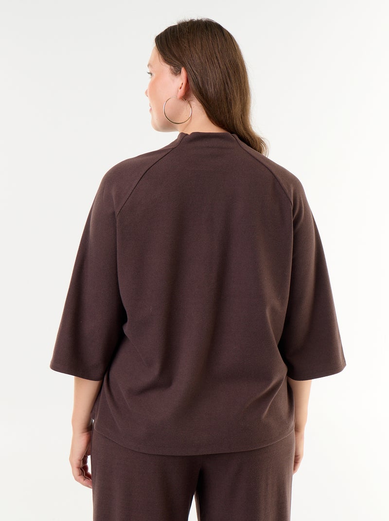 T-shirt met lange mouwen van doudou-breisel Bruin - Kiabi