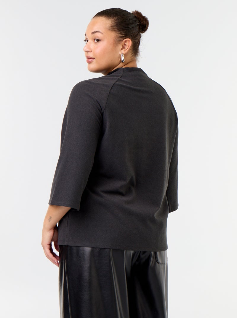 T-shirt met lange mouwen van doudou-breisel Zwart - Kiabi