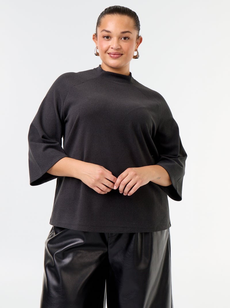 T-shirt met lange mouwen van doudou-breisel Zwart - Kiabi