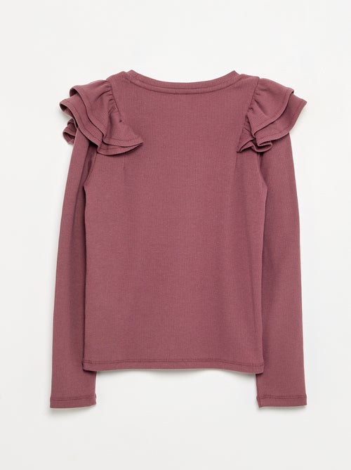 T-shirt met lange mouwen van geribde stof - Kiabi