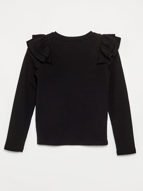 T-shirt met lange mouwen van geribde stof - Kiabi T-shirt met lange mouwen van geribde stof - Kiabi