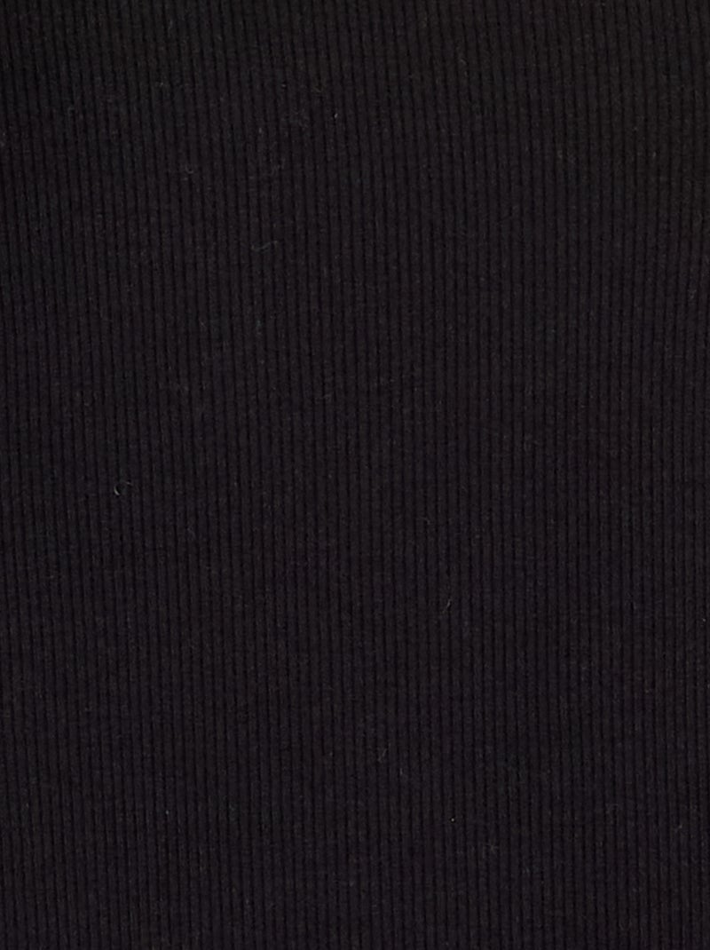 T-shirt met lange mouwen van geribde stof Zwart - Kiabi