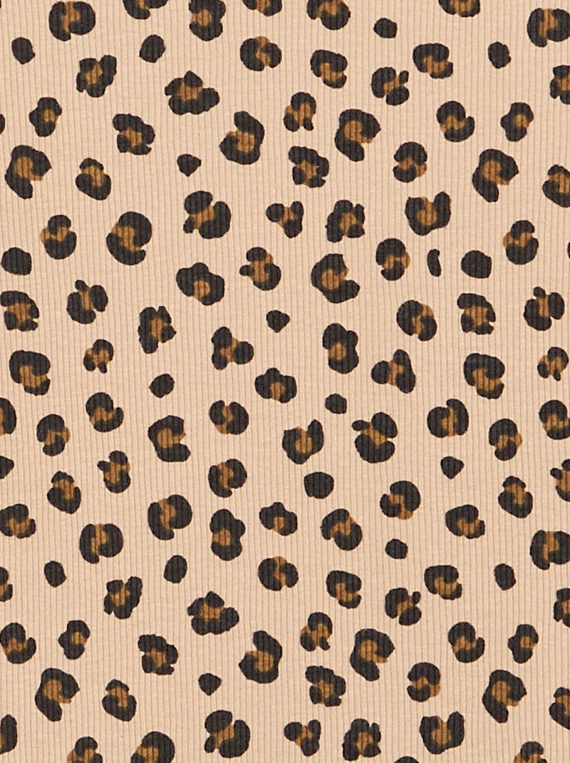 T-shirt met lange mouwen van ribgebreide stof Biege - Kiabi