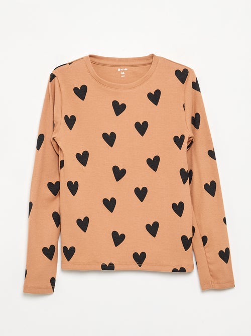 T-shirt met lange mouwen van ribgebreide stof - Kiabi