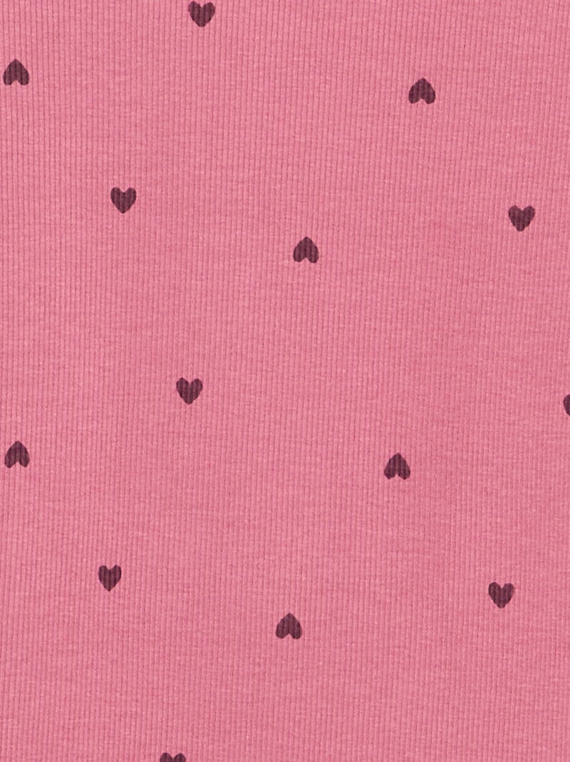 T-shirt met lange mouwen van ribgebreide stof Rose - Kiabi