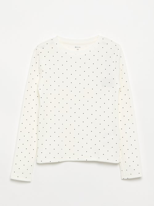 T-shirt met lange mouwen van ribgebreide stof - Kiabi