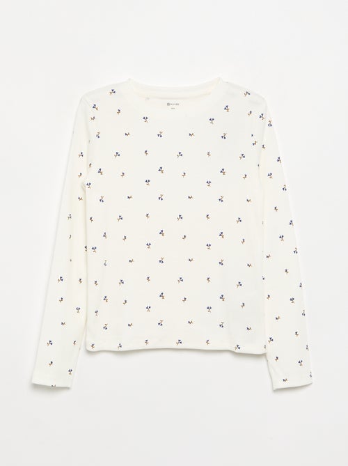 T-shirt met lange mouwen van ribgebreide stof - Kiabi