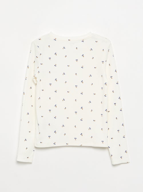 T-shirt met lange mouwen van ribgebreide stof - Kiabi