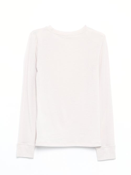 T-shirt met lange mouwen van wolmix - Kiabi