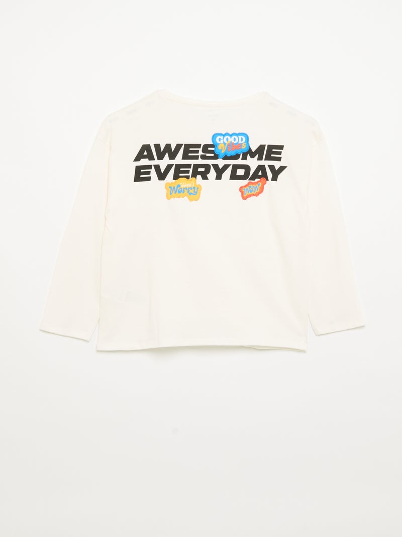 T-shirt met lange mouwen Wit - Kiabi