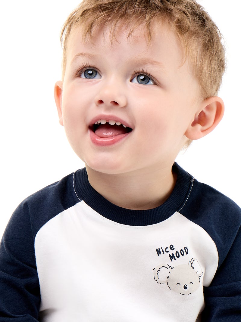 T-shirt met lange raglanmouwen Blauw - Kiabi