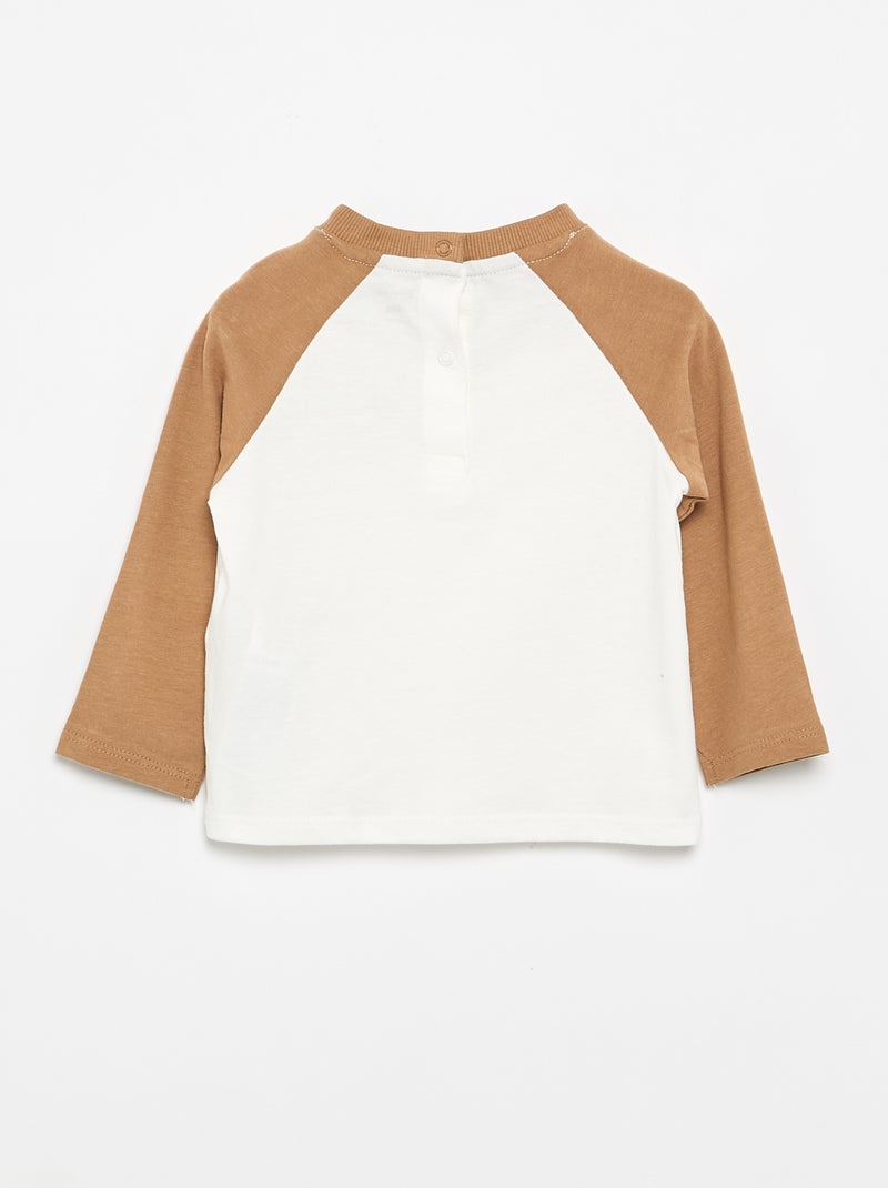 T-shirt met lange raglanmouwen Bruin - Kiabi