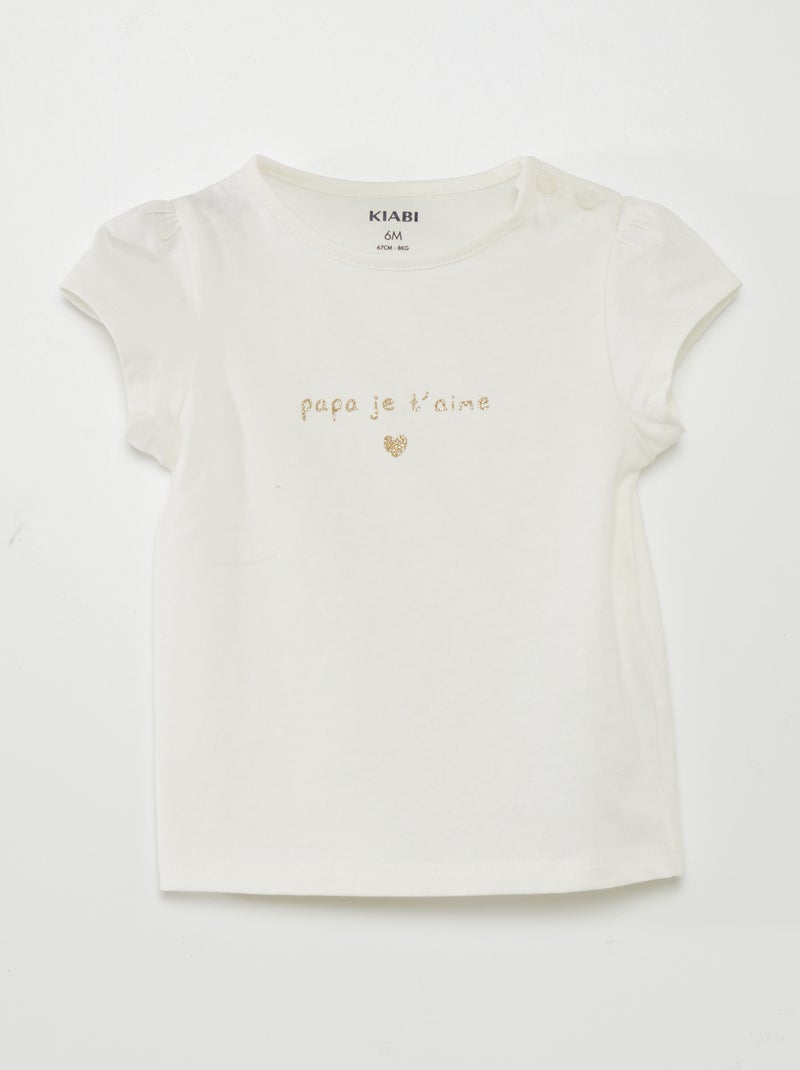 T-shirt met leuke details WIT - Kiabi