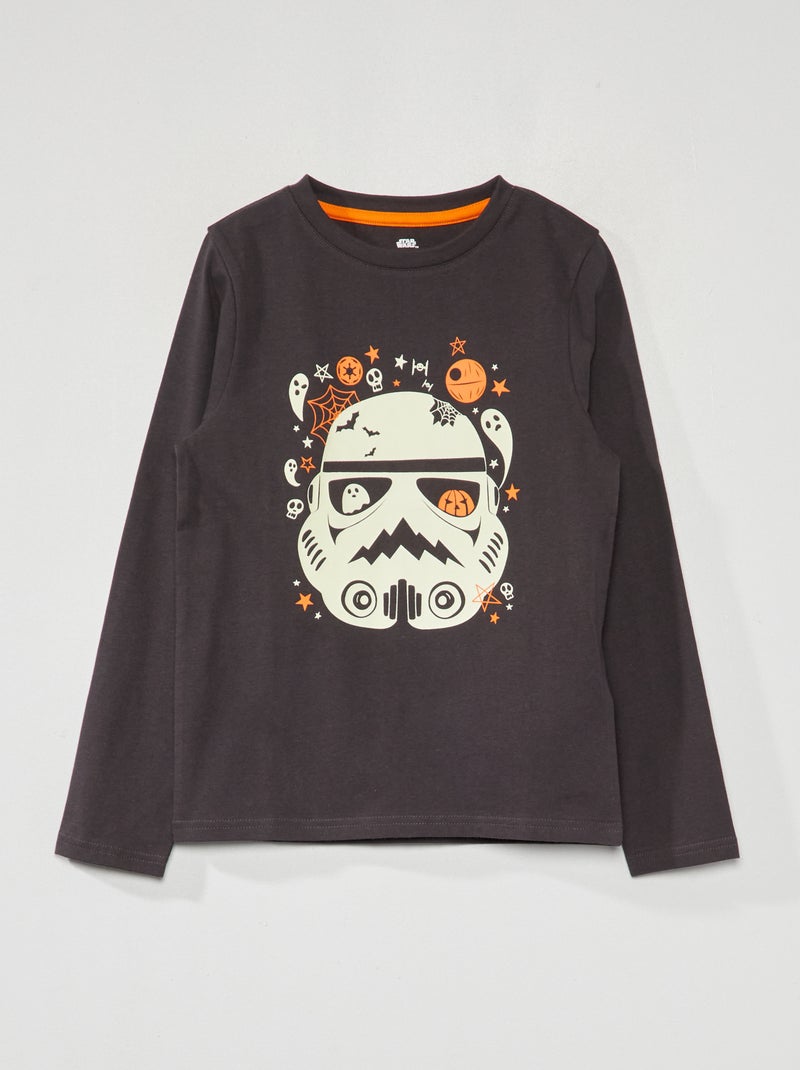 T-shirt met lichtgevende 'Star Wars'-print - Halloween GRIJS - Kiabi