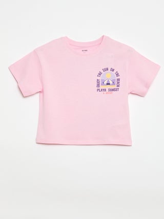 T-shirt met losse pasvorm en print op rug & borst