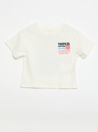T-shirt met losse pasvorm en print op rug & borst