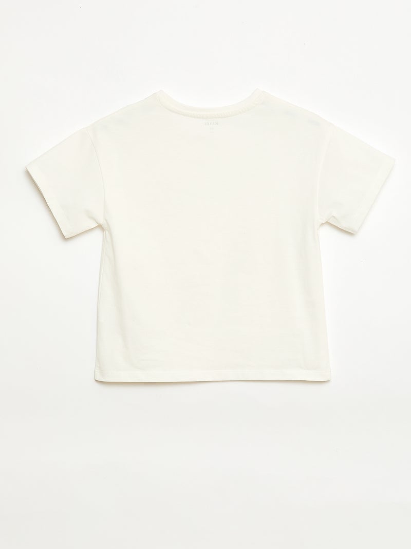 T-shirt met macramébloemen Wit - Kiabi