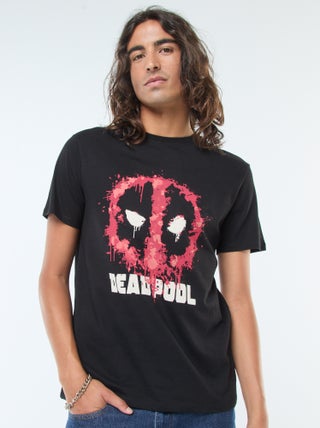 T-shirt met Marvel/Deadpool-print en korte mouw
