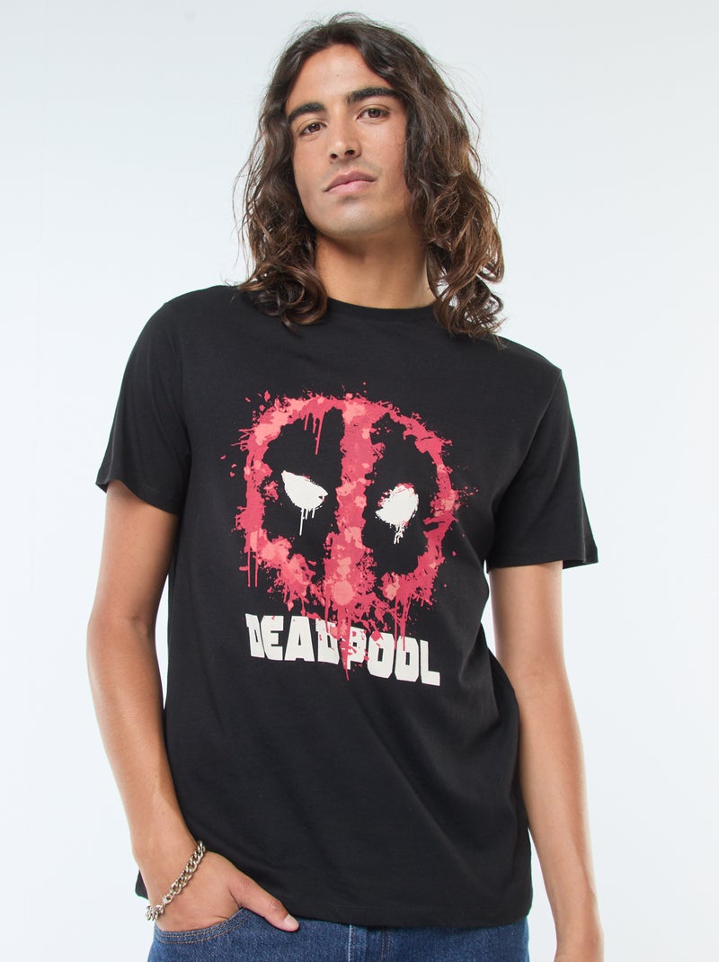 T-shirt met Marvel/Deadpool-print en korte mouw Zwart - Kiabi