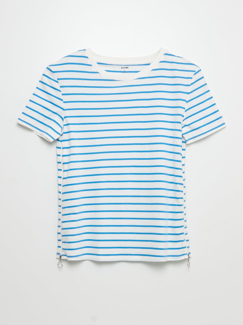 T-shirt met matrozenstreepjes - So Easy BLAUW - Kiabi