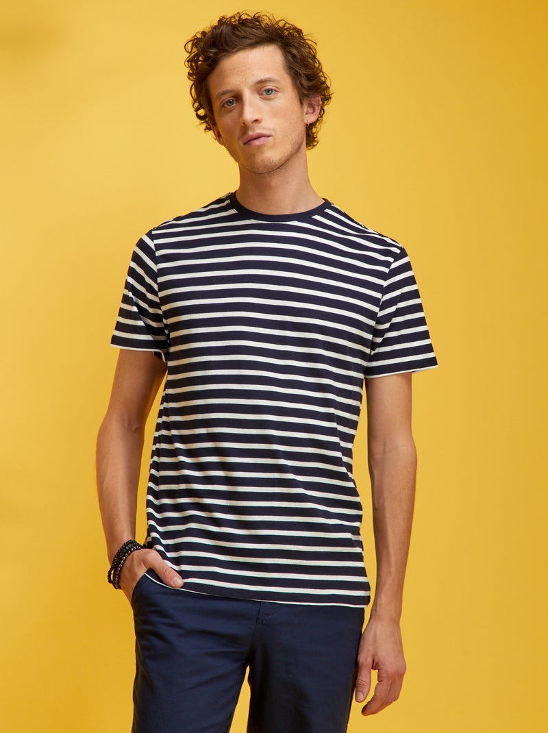 T-shirt met matrozenstrepen BLAUW - Kiabi
