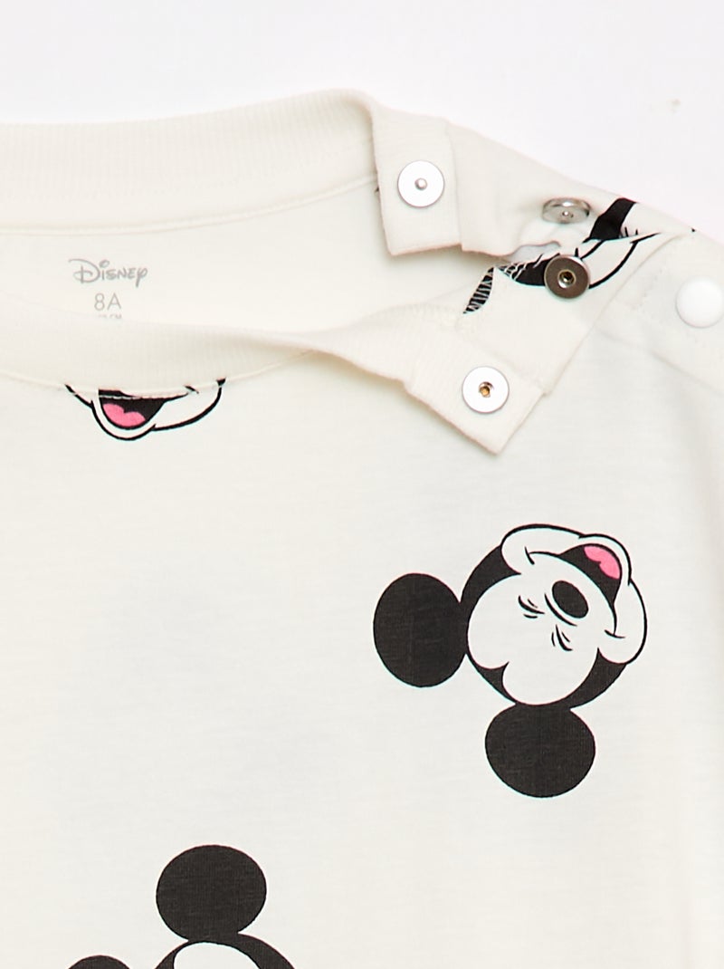 T-shirt met 'Mickey'-print - Makkelijk aan te trekken collectie Wit - Kiabi