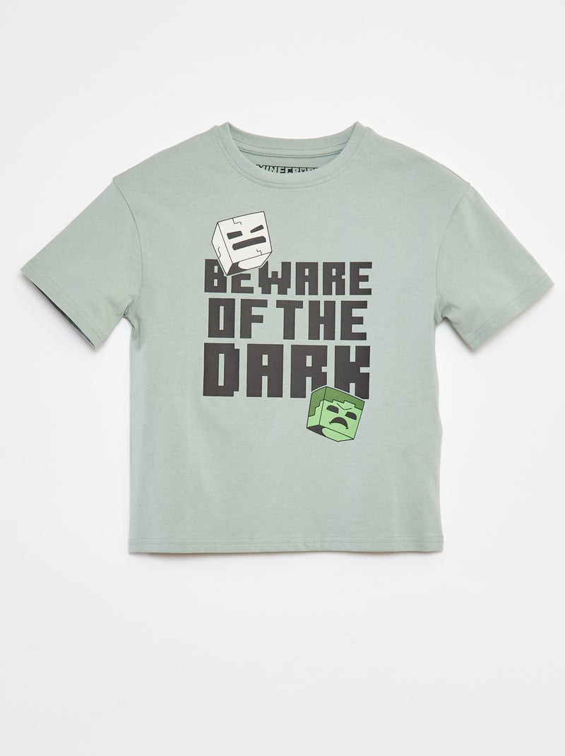 T-shirt met 'Minecraft'-print GROEN - Kiabi