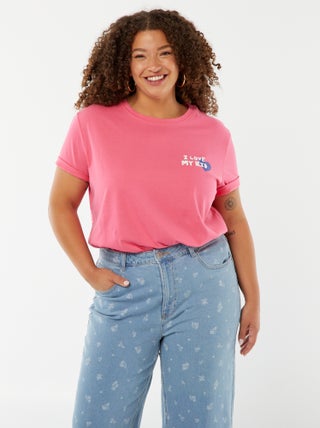 T-shirt met moederdagprint en korte mouw