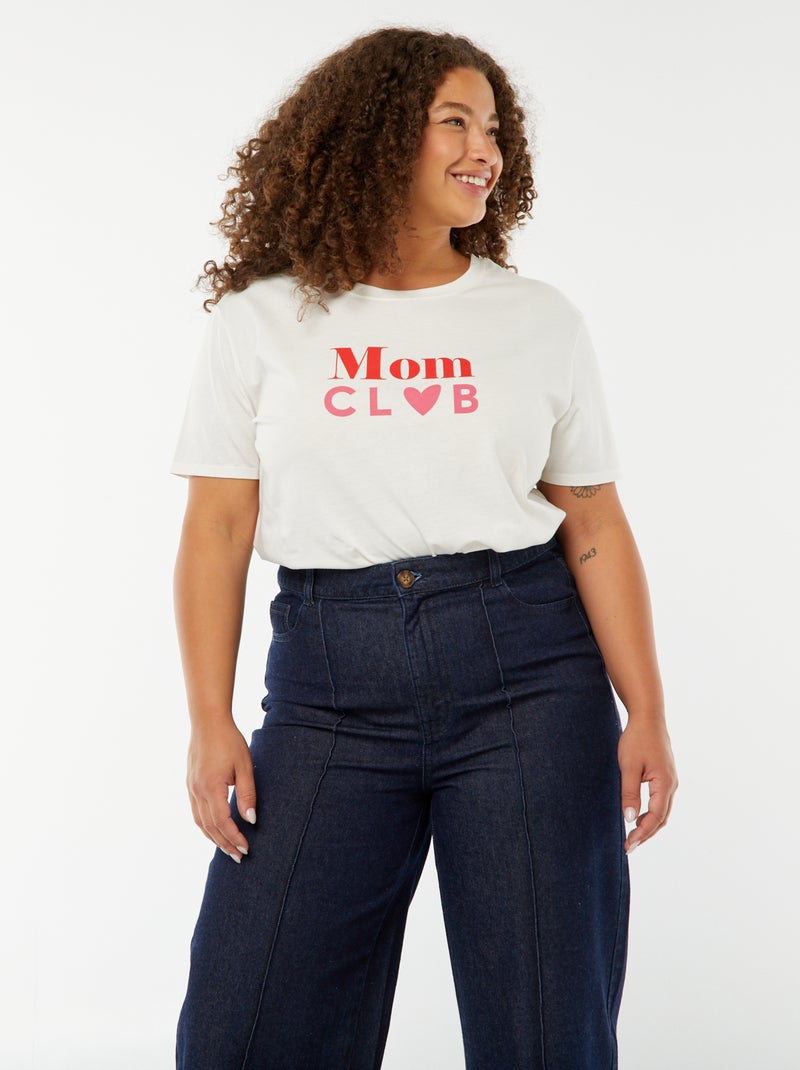 T-shirt met moederdagprint en korte mouw Wit - Kiabi