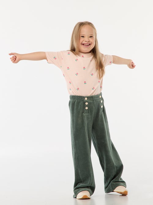 T-shirt met motief en drukknoopsluiting op de schouder - makkelijk aan te trekken collectie - Kiabi