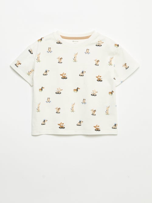 T-shirt met motief en korte mouwen - Kiabi