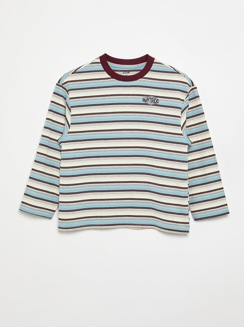 T-shirt met motief en opdruk en lange mouwen - Kiabi