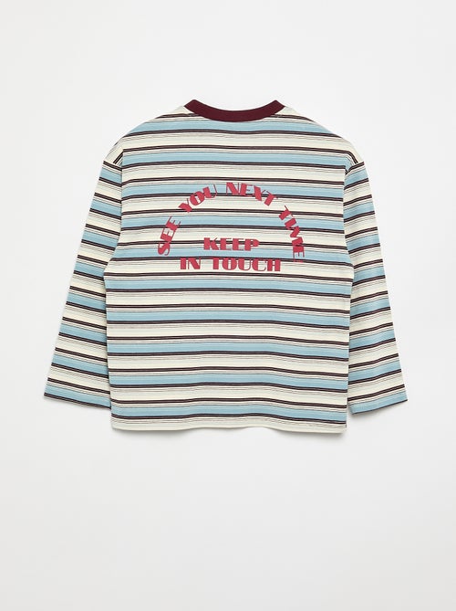 T-shirt met motief en opdruk en lange mouwen - Kiabi