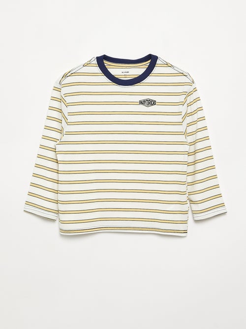 T-shirt met motief en opdruk en lange mouwen - Kiabi