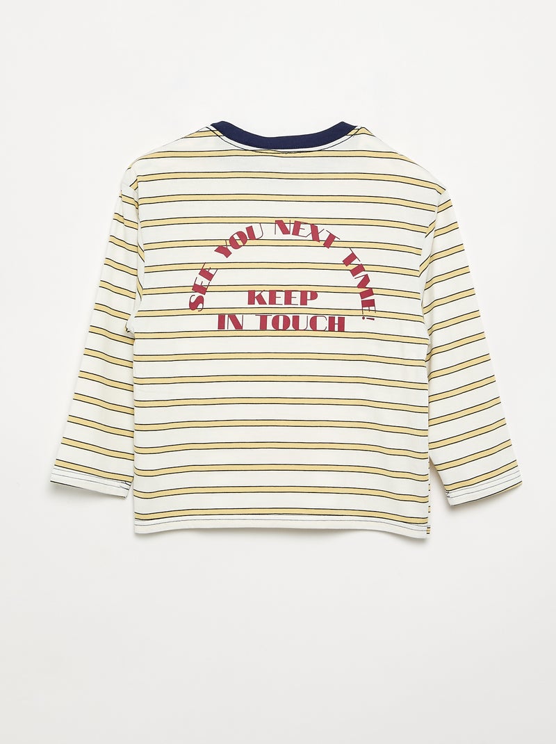 T-shirt met motief en opdruk en lange mouwen Geel - Kiabi