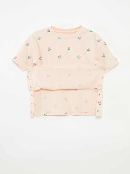 T-shirt met motiefje en drukknoopsluiting op de schouder - So Easy - Kiabi