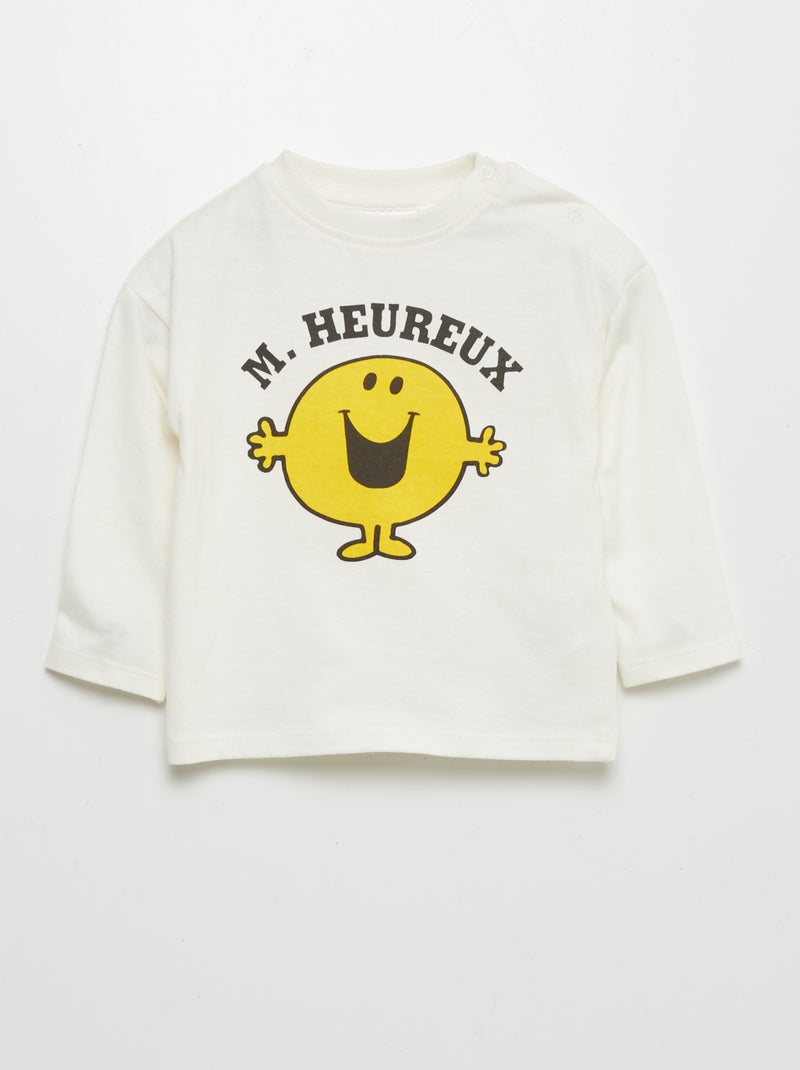 T-shirt met 'Mr. Happy'-print WIT - Kiabi