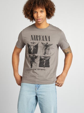 T-shirt met 'Nirvana'-print