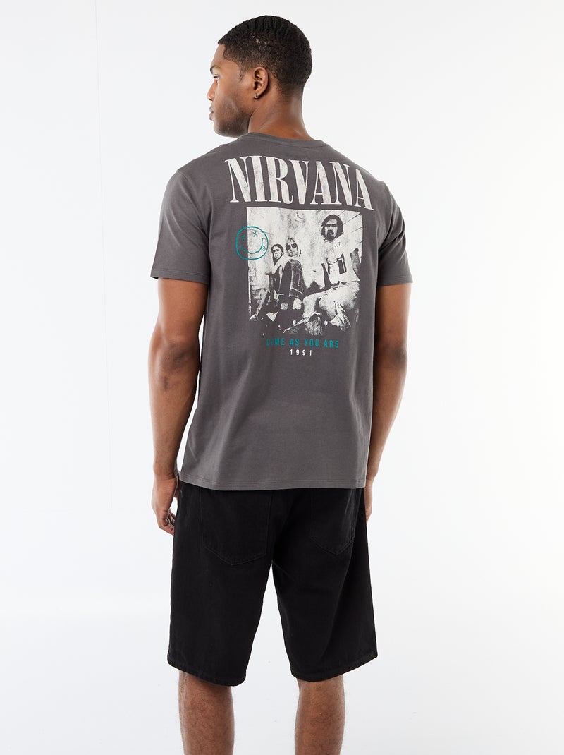 T-shirt met 'Nirvana' print Grijs - Kiabi