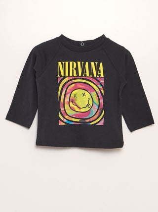 T-shirt met 'Nirvana'-print