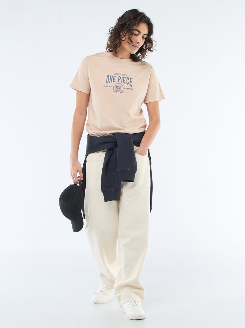 T-shirt met 'One Piece'-print Biege - Kiabi