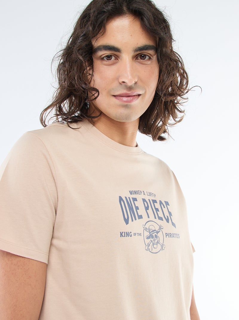 T-shirt met 'One Piece'-print Biege - Kiabi